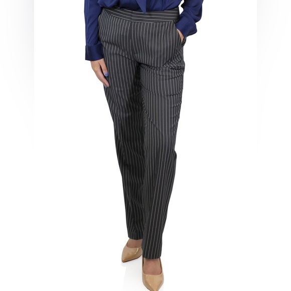 New Marc Defang Dark Gray Pinstripe Tailored Suiting Trousers - 4 US - Picture 1 of 4